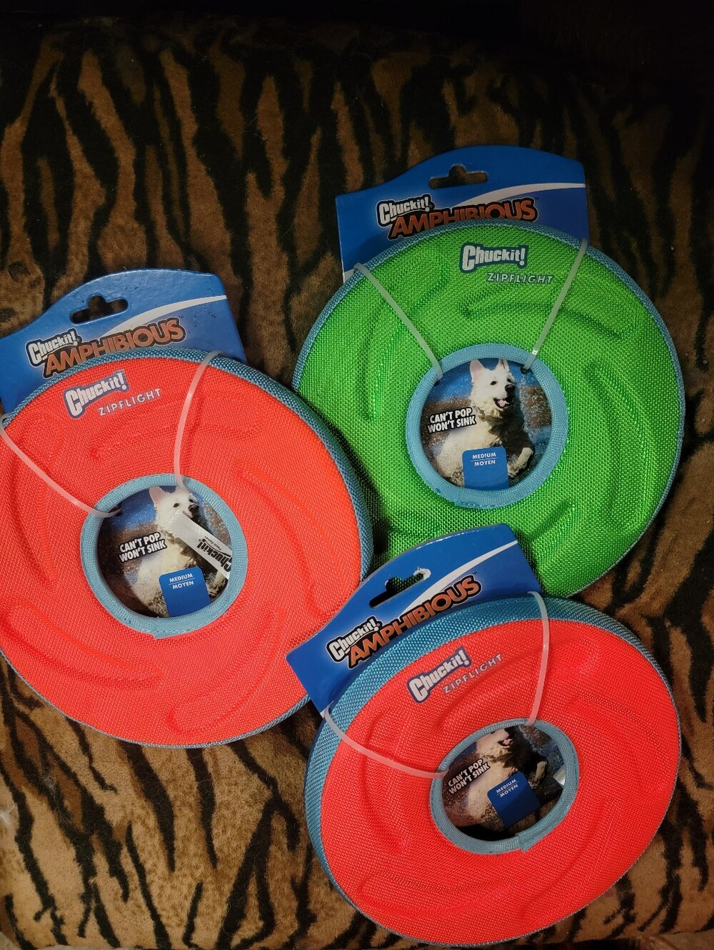 Chuckit Dog Flyer Frisbee 3 Toy Pack Sz Med Various Colors